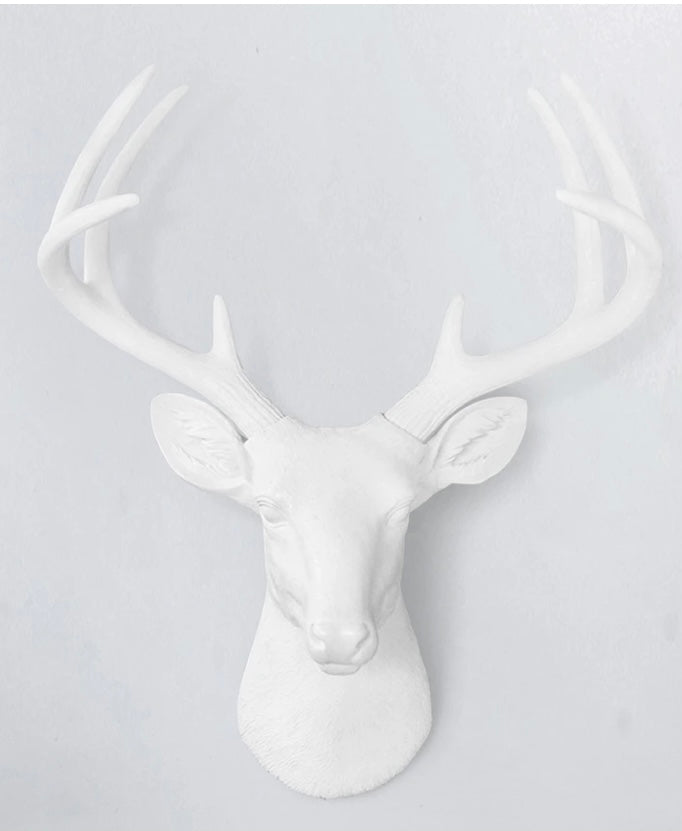 White Faux Deer Head small and large