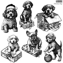 Load image into Gallery viewer, Christmas Pups 12x12 IOD Stamp