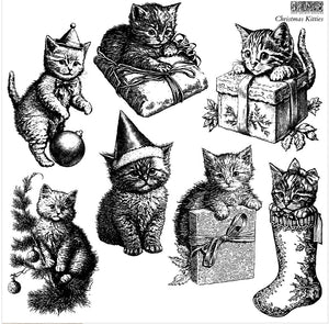 Christmas Kitties 12x12 IOD Stamp