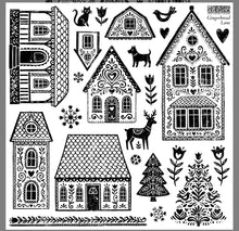 Load image into Gallery viewer, Gingerbread Lane Stamp | 12” x 12” | Single Sheet with Masks