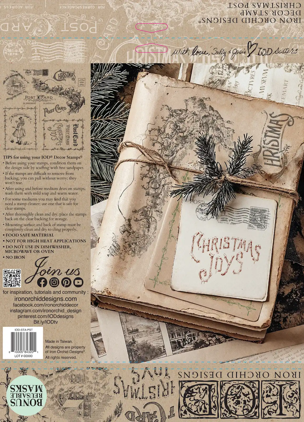 Iron Orchid Designs Christmas Post Decor Stamp