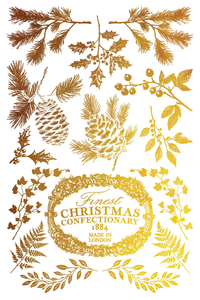 IOD Gilded Figgy & Flourish. Eight 8" X 12" Sheets