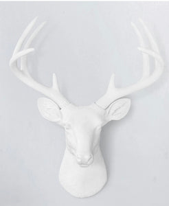 White Faux Deer Head small and large
